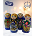 Матрешка Валентина синяя 5 в 1, 10 см - K11