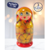 Матрешка Зоренька красная 3 в 1, 11 см - K55