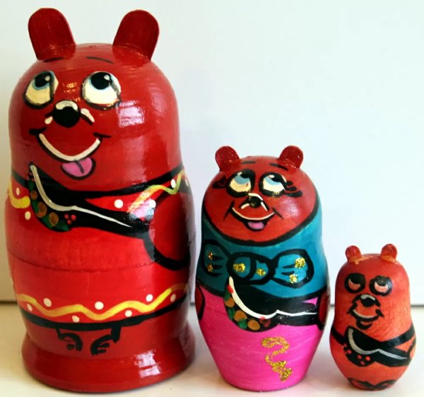 Матрешка Медведь с ложкой 3м10 Матрешка Медведь с ложкой 3м10