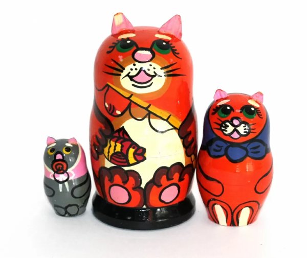 Матрешка Коты с ушами 3м10