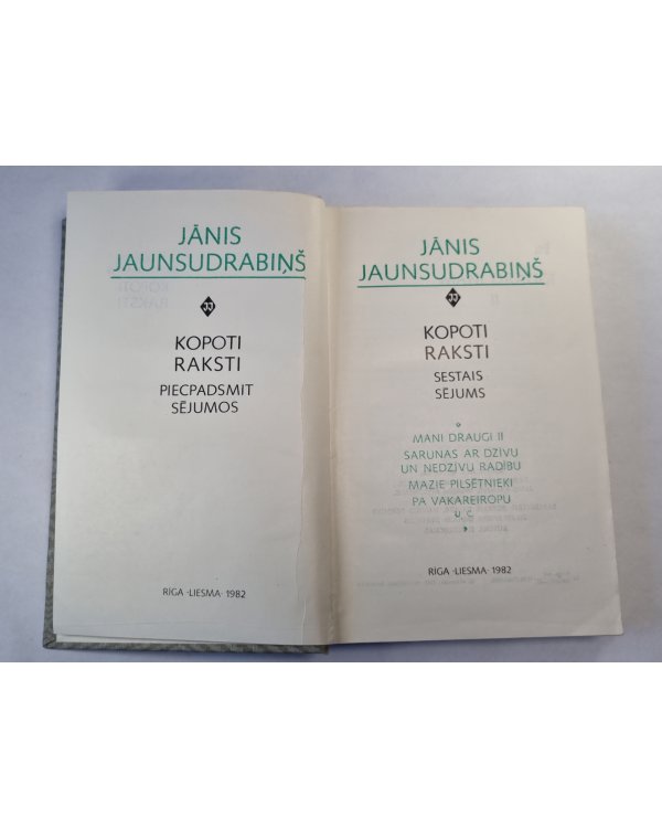 J.Jaunsudrabiņš. Kopoti raksti 6. Mani draugi 2. Sarunas ar dzīvu un nedzīvu radību. u.c.