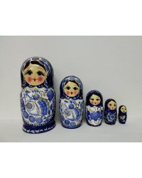Матрешка Оксана синяя 5 м17 см
