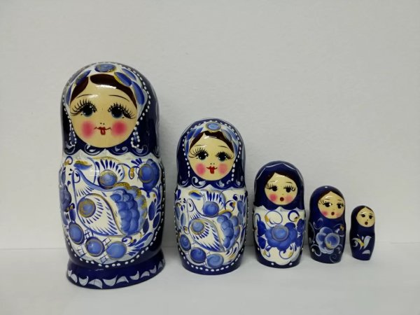 Матрешка Оксана синяя 5 м17 см
