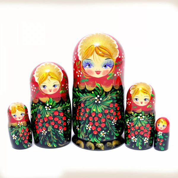Матрешка Рябинка (красный платок) 5м 17 см