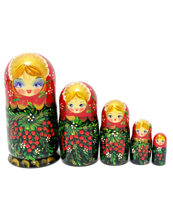 Матрешка Рябинка (красный платок) 5м 17 см