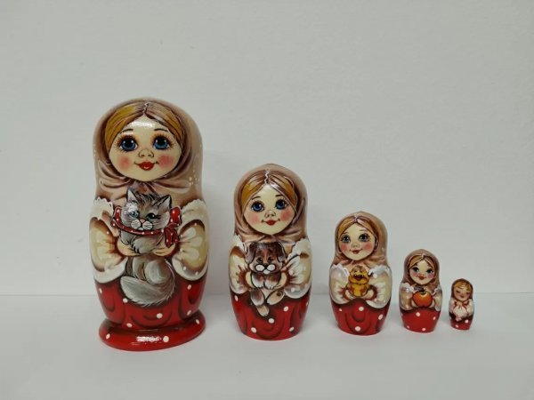 Матрешка Света с Муркой 5м 14см