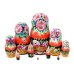 Матрешка Цветы (красный платок) 10м 25см