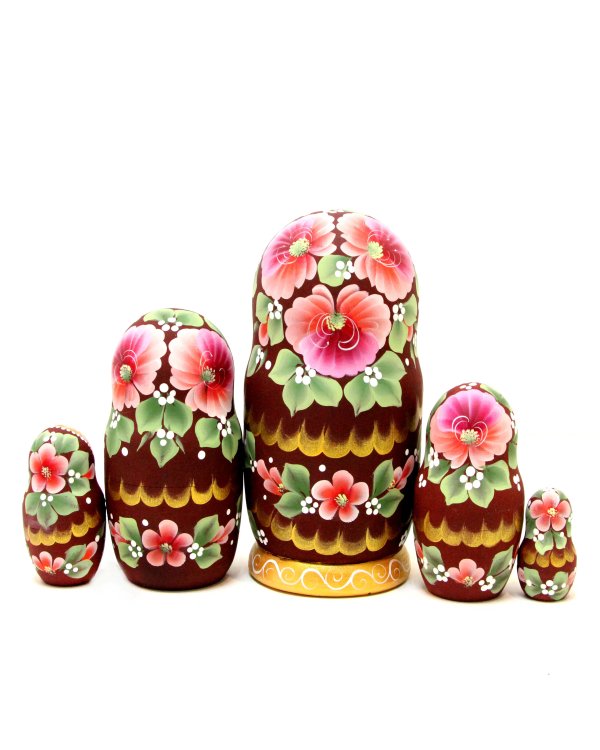 Матрешка Санкт-Петербург лето (коричневая) 17см 5м