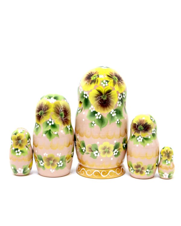 Матрешка Москва зима (бежевая) 17см 5м
