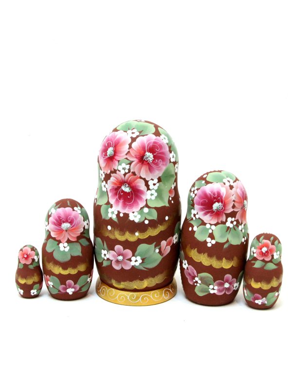 Матрешка Москва лето (коричневая) 17см 5м