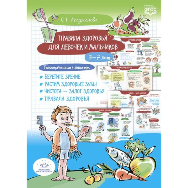 Правила здоровья для девочек и мальчиков.3-7лет.Тематические плакаты (ФГОС) (0+) Правила здоровья для девочек и мальчиков.3-7лет.Тематические плакаты (ФГОС) (0+)