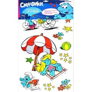 Наклейки для стен Наклейки для стен.Двойная.Смурфики.(62х38)