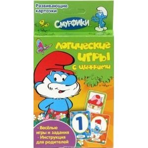Развивающие карточки Смурфики.Логические игры с цифрами.36 карт.