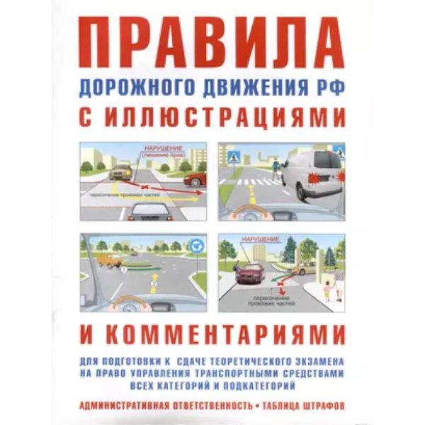 Правила  дорожного движения РФ с иллюстр.и коммент.(табл.штраф.и наказ.)