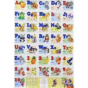 Плакаты Азбука английская с цифрами (540х800) (больш. форм.)