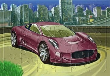Пазлы на планшете Пазл.Легковой автомобиль Ягуар 24 эл.