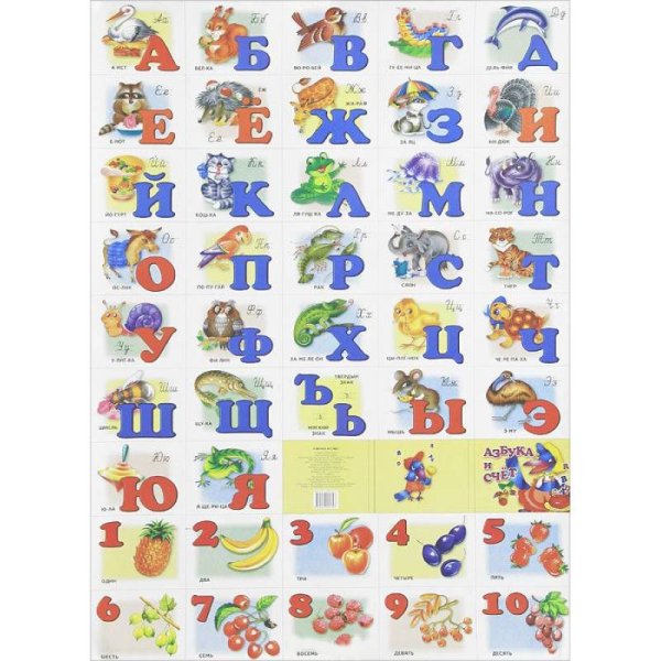 Плакаты Азбука русская с прописными буквами и цифр (550х770) (больш. форм.)