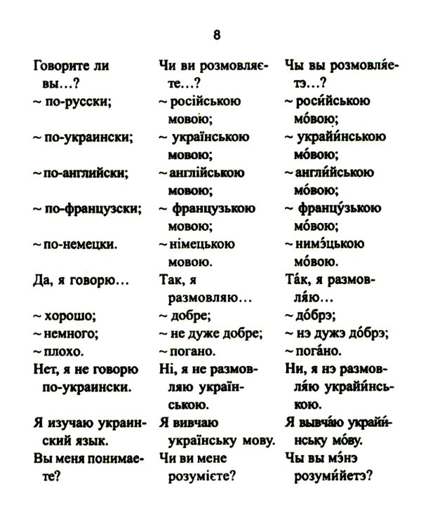 Русско-украинский разговорник. (карм. формат)