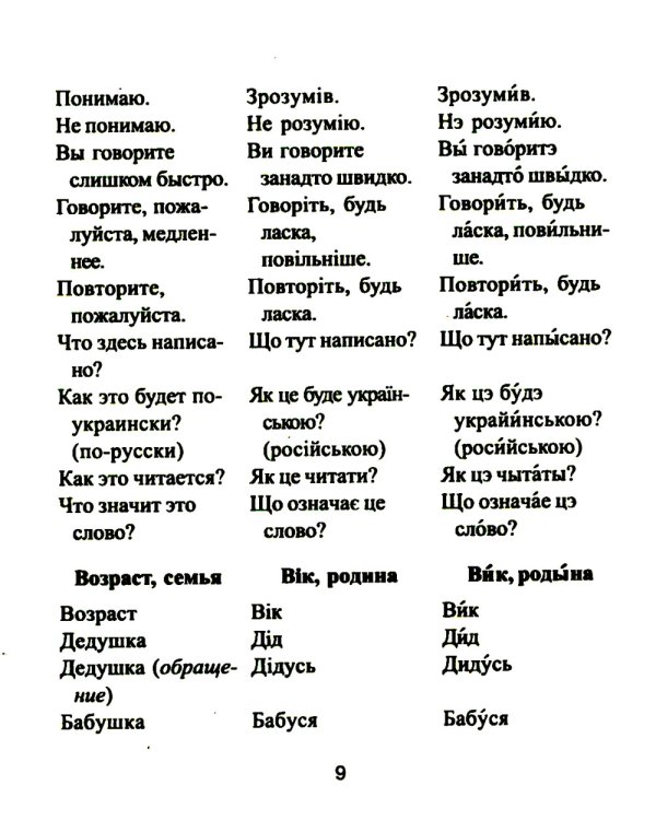 Русско-украинский разговорник. (карм. формат)