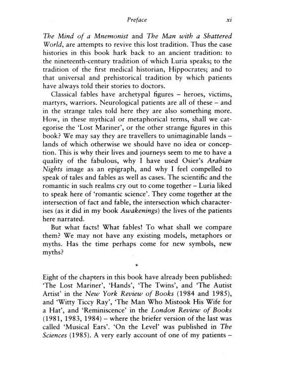 The Man Who Mistook His Wife for a Hat