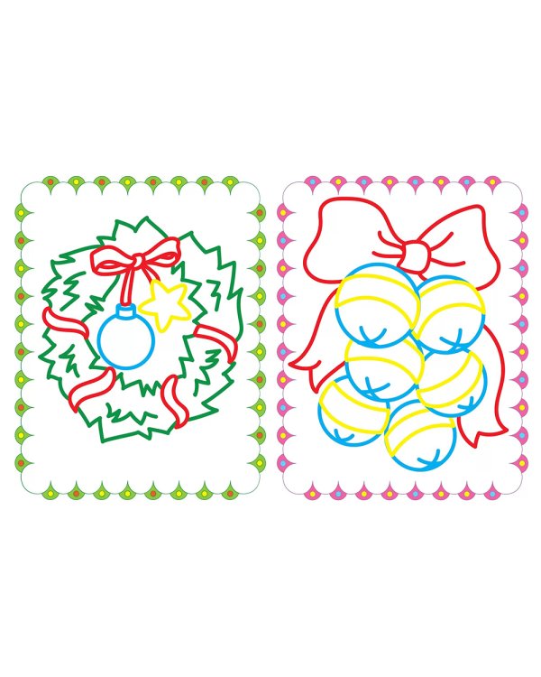 Новогодние украшения: книжка-раскраска