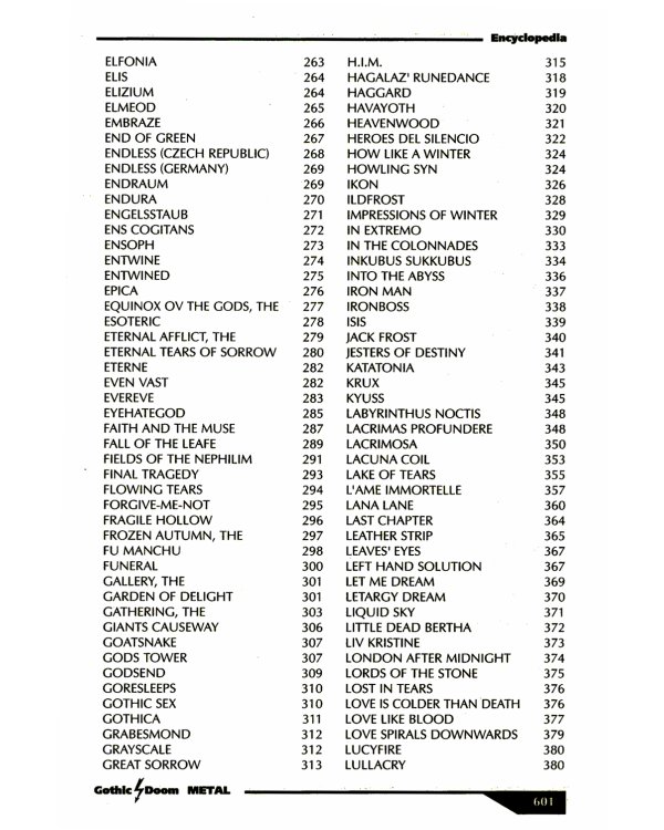 Энциклопедия Gothic Doom Metal