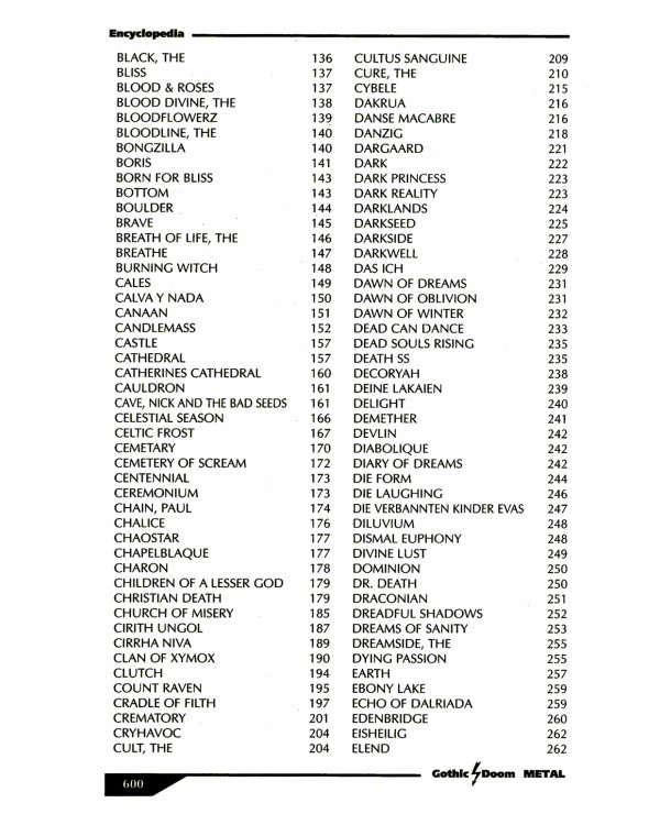 Энциклопедия Gothic Doom Metal