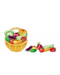 Комплект. Собери корзинку с овощами и фруктами. Дидактический набор (64 карточки)