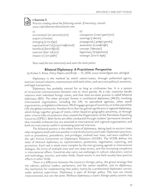 Пропуск в мир дипломатии = Passport to Diplomacy. Английский язык для дипломатов: Учебник: уровень В2