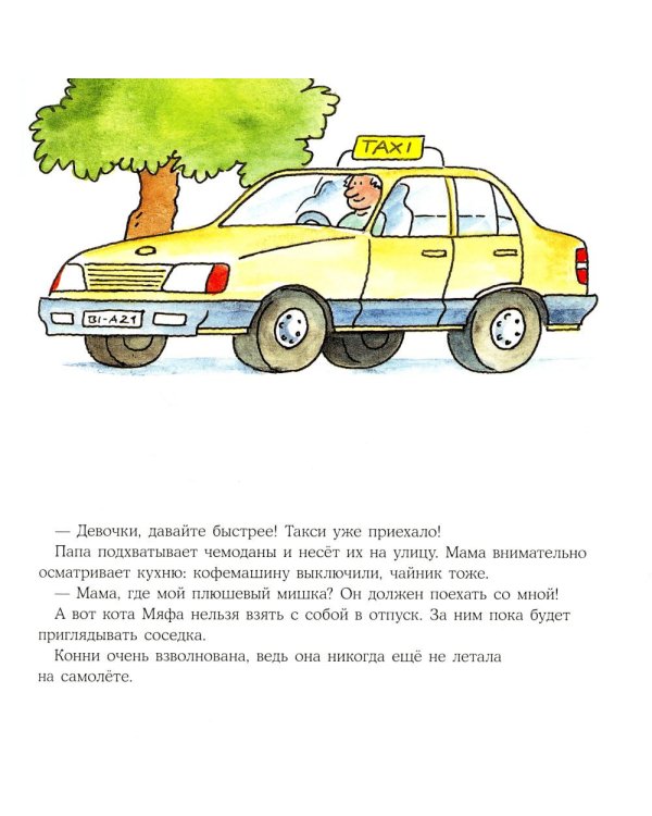 Конни летит на самолете