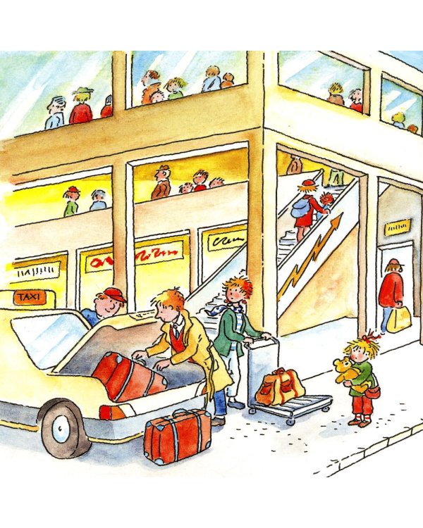 Конни летит на самолете