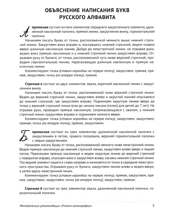 Учимся Каллиграфии. Образцы написания БУКВ (32 картинки А4 в картонной папке + методические рекомендации)