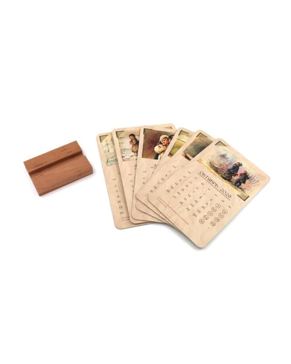 Календарь 2026. Добрые традиции (набор из 6 карточек + деревянная подставка)