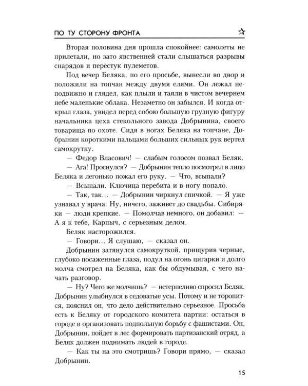 По ту сторону фронта: роман