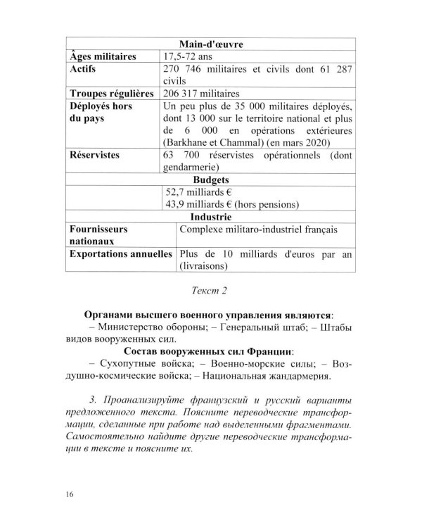 Основы военного перевода: франц. язык: Учебное пособие: книга студента: в 2 ч. Ч. 1