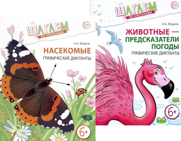 Шагаем по клеточкам Шагаем по клеточкам. Графические диктанты с математическими примерами для детей 6-7 лет (Комплект из 2-х книг)