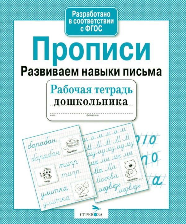 Обложка книги «Прописи. Развиваем навыки письма. Рабочая тетрадь дошкольника» — None, ISBN 9785906901804