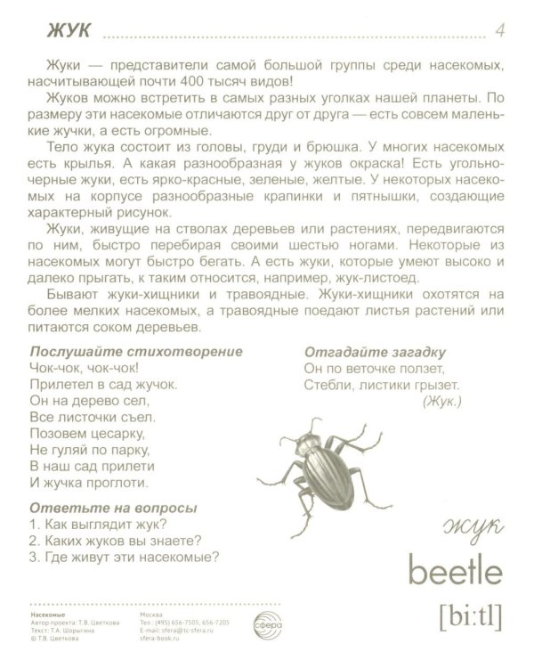 Насекомые (16 демонстрационных картинок с текстом)