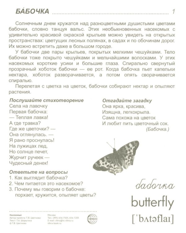 Насекомые (16 демонстрационных картинок с текстом)