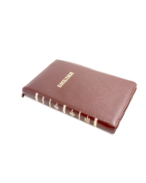 Библия 057 MZTiG ИИЖ (Коричневая Халип, краевые указатели) обложка на молнии