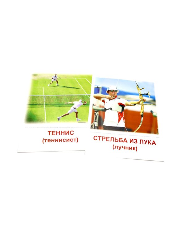 Виды спорта. 16 демонстрационных картинок с текстом на обороте