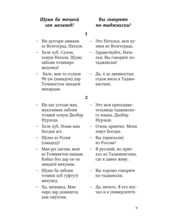 Разговорный таджикский в диалогах