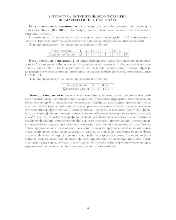 Материалы для подготовки к вступительным экзаменам по Математике в 10-й класс Лицея НИУ ВШЭ. 2-изд