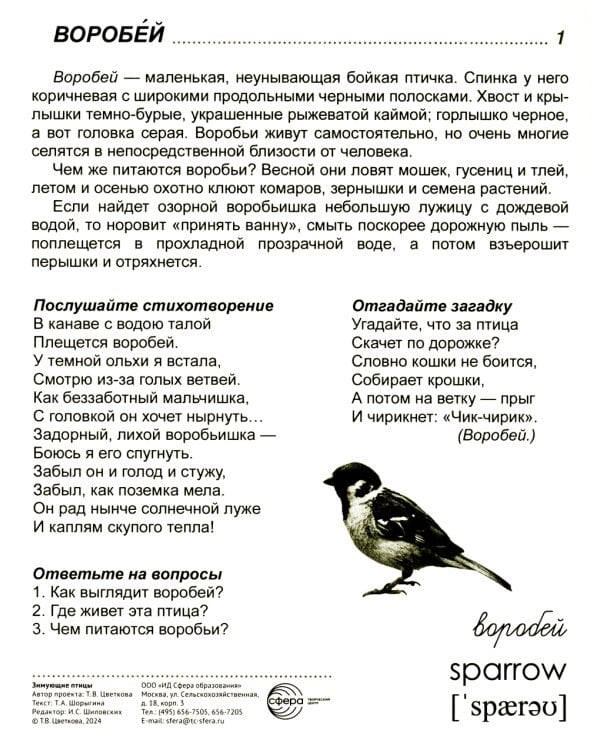Демонстрационные картинки. Зимующие птицы: 16 демонстрационных картинок с текстом