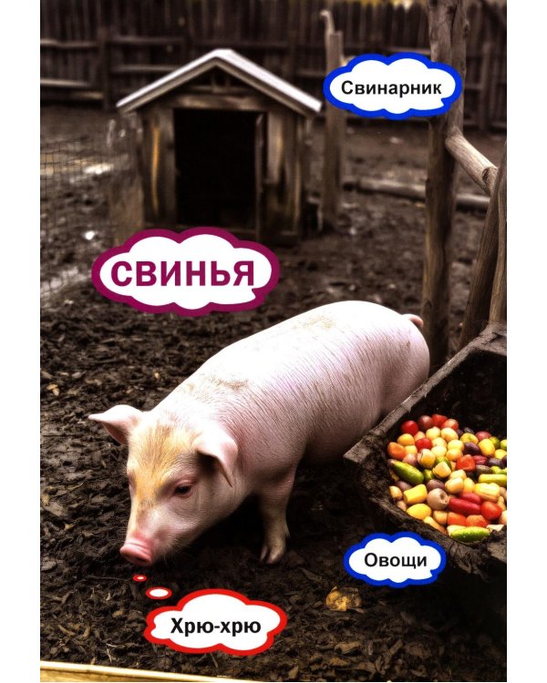 Животные. Кто как говорит? Кто что ест? Кто где живет? Книга для малышей