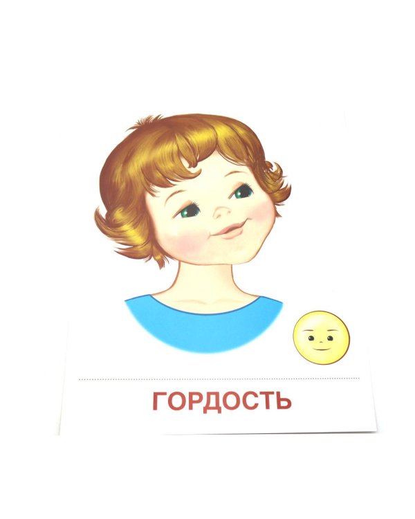 Чувства и эмоции. 16 демонстрационных картинок с текстом на обороте
