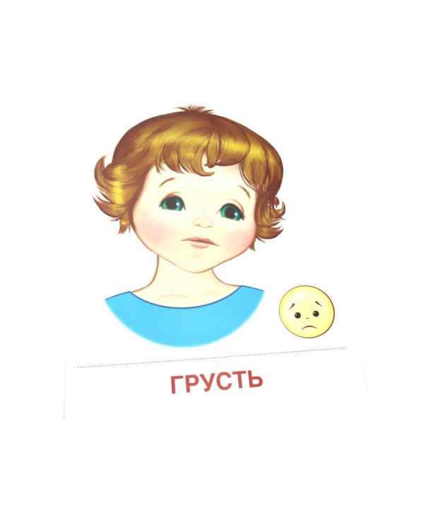 Чувства и эмоции. 16 демонстрационных картинок с текстом на обороте