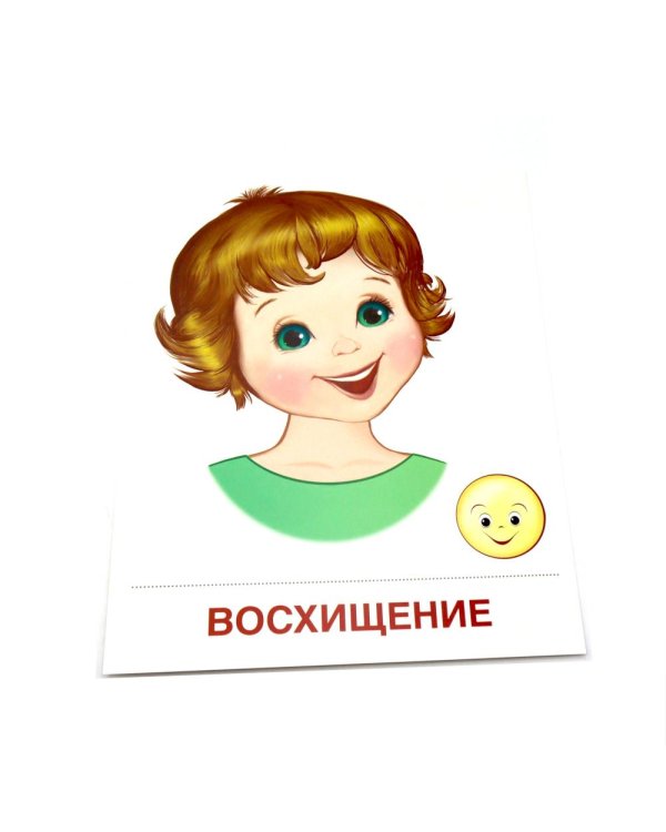 Чувства и эмоции. 16 демонстрационных картинок с текстом на обороте