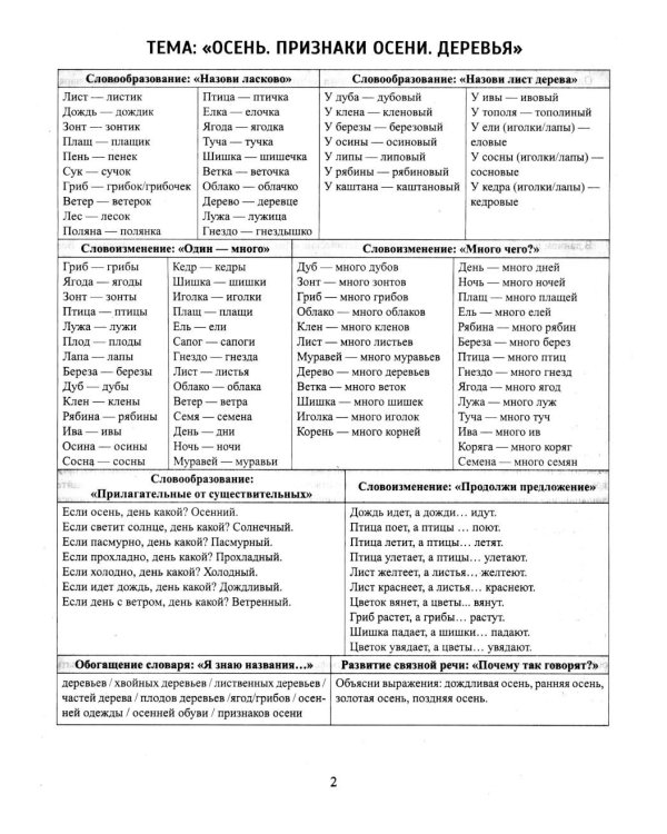 Речевой материал в таблицах для детей 4-6 лет: 25 лексико-грамматических тем: готовимся к школе