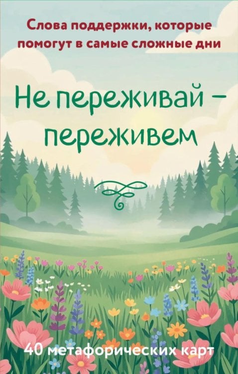 Обложка книги «Не переживай - переживем. Слова поддержки, которые помогут в самые сложные дни (40 метафорических карт)» — None, ISBN 9785042473319